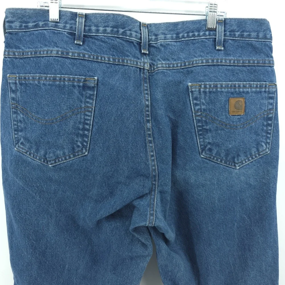 Carhartt Blue Jeans Mens 42X30 Relaxed Fit Denim Straight‎ Leg Work